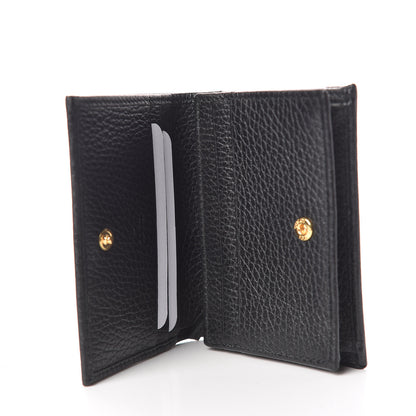 Gucci Pebbled Calfskin GG Marmont Card Case Black 5 of 8