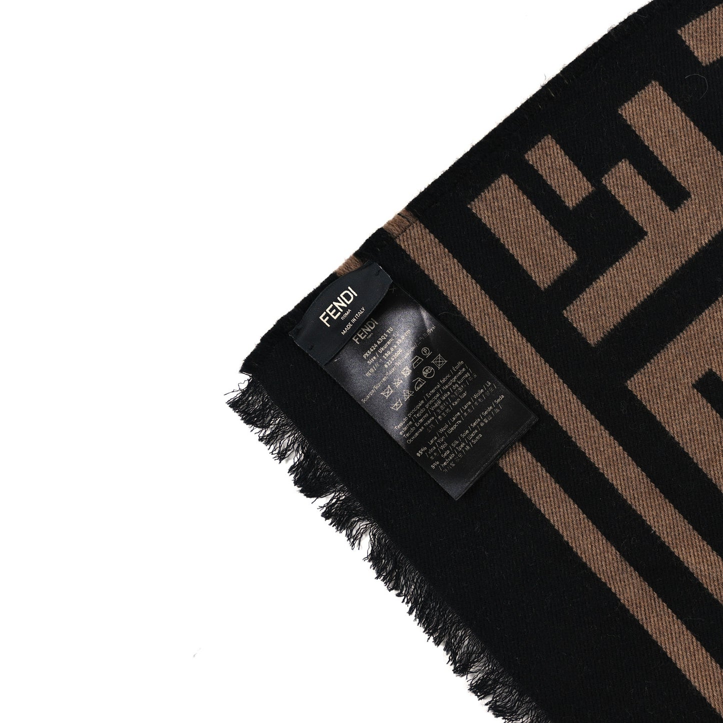 Wool FF Scarf Brown Black