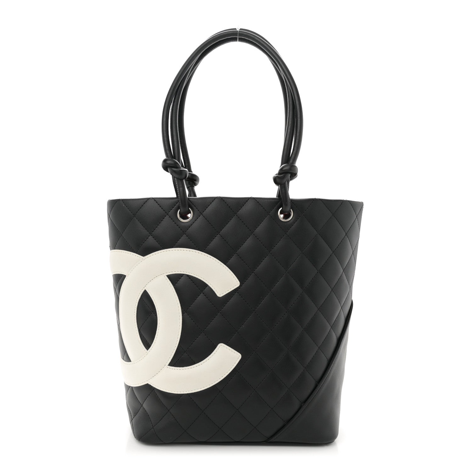 Chanel Calfskin Quilted Medium Cambon Tote Black White 1 of 10