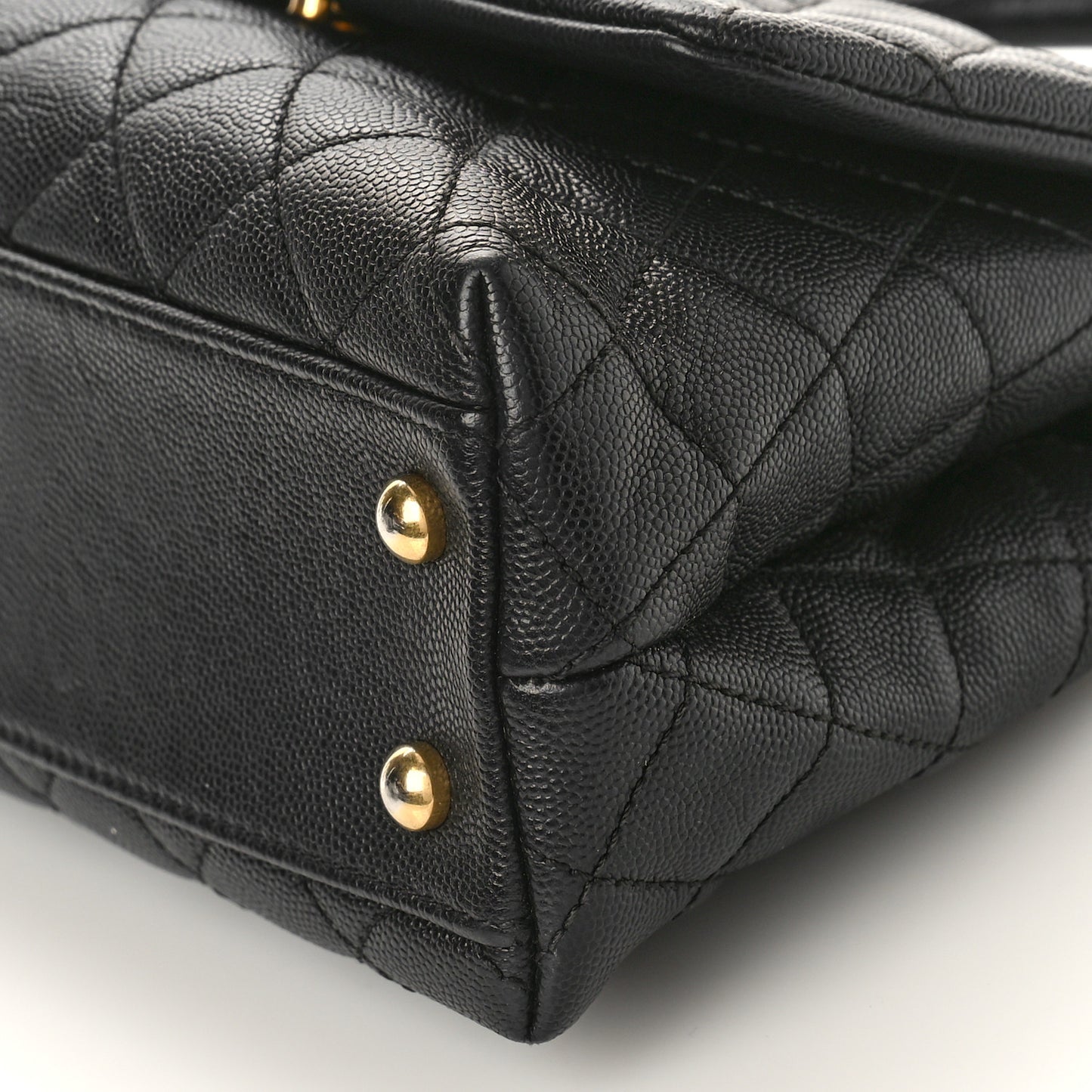 Caviar Quilted Mini Coco Handle Flap Black