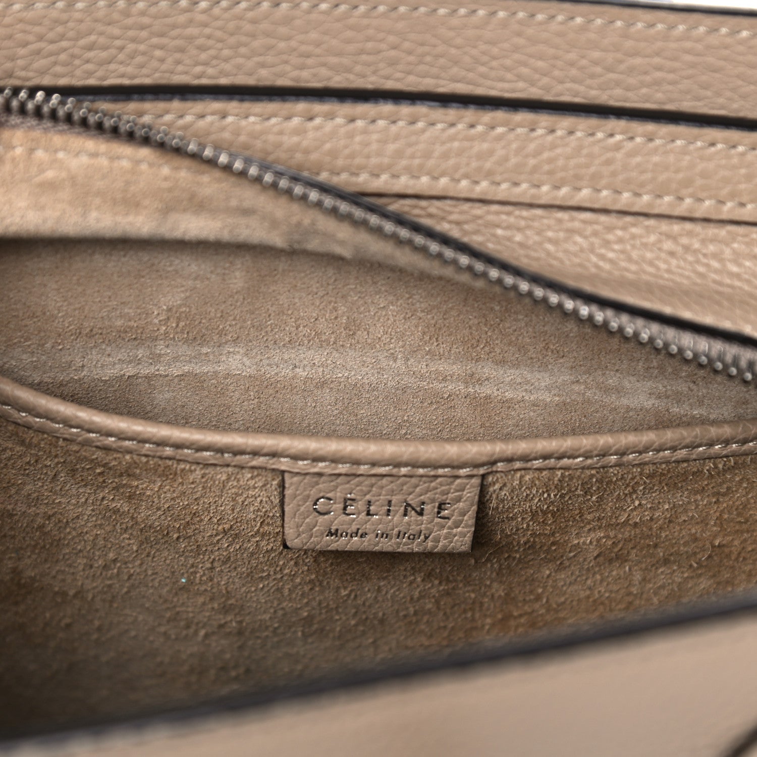Celine Drummed Calfskin Nano Luggage Dune 7 of 19