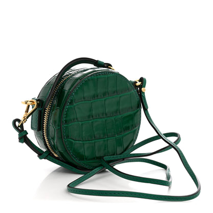 Chloe Calfskin Crocodile Embossed Mini C Round Crossbody Woodsy Green 3 of 11