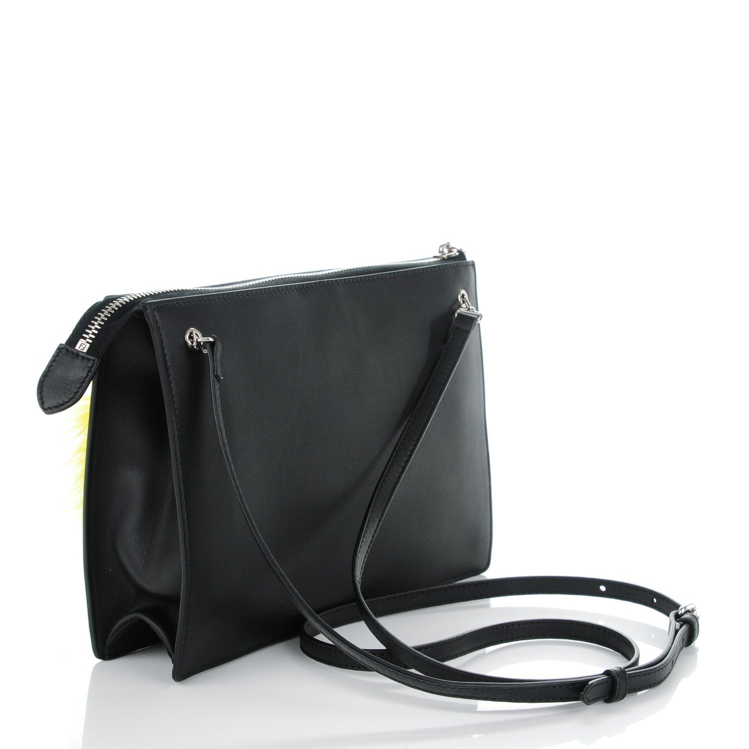 Fendi Vitello Dolce Fox Elaphe Ayers Hypnoteyes Min 2Jours Pouch Black Giallo Multicolor 3 of 7