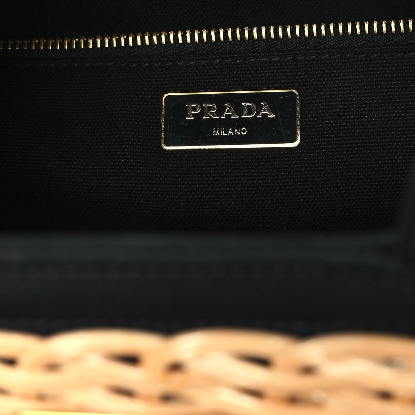 Wicker Canvas Large Tote Naturale Black