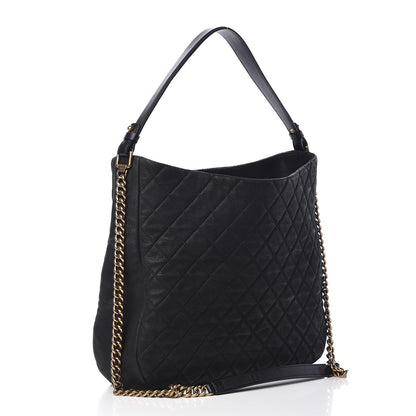 Chanel Iridescent Caviar Quilted Country Chic Hobo Black 3 of 11
