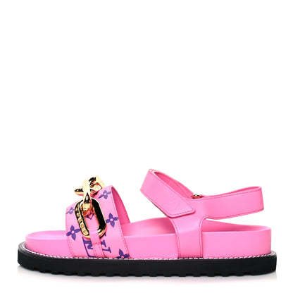 Louis Vuitton Monogram Paseo Flat Comfort Sandals 40 Pink 1 of 8