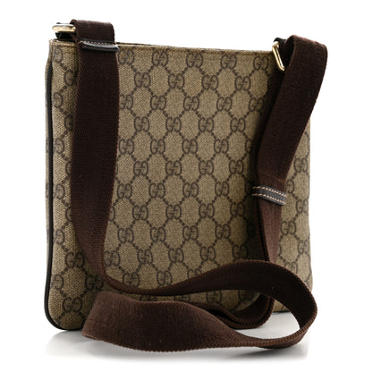 Gucci GG Supreme Monogram Small Flat Messenger Bag Dark Brown 3 of 13