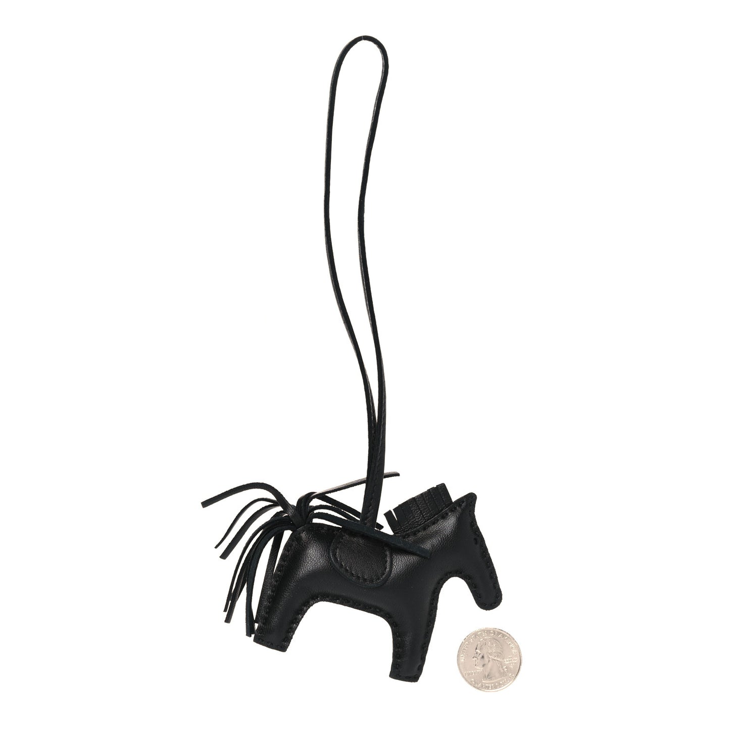 Milo Lambskin Grigri Rodeo Horse Bag Charm PM So Black