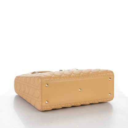 Christian Dior Lambskin Cannage Large Lady Dior Beige 4 of 7