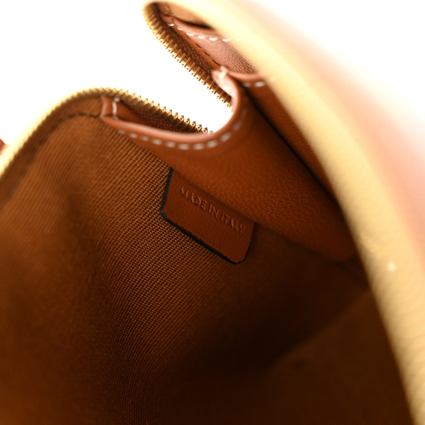 Triomphe Canvas Lambskin Clutch On Chain Tan