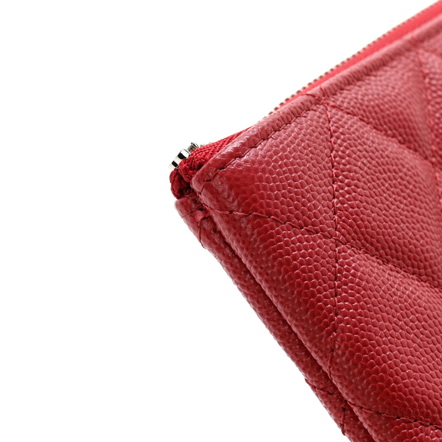 Caviar Quilted Medium Cosmetic Case Red