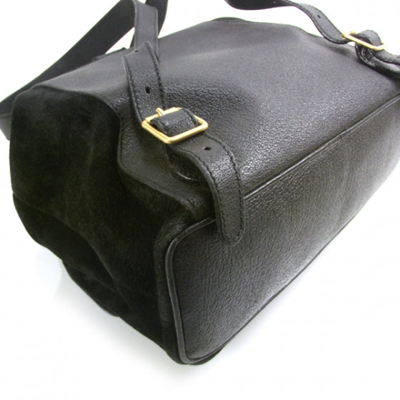 Suede Bamboo Backpack Black