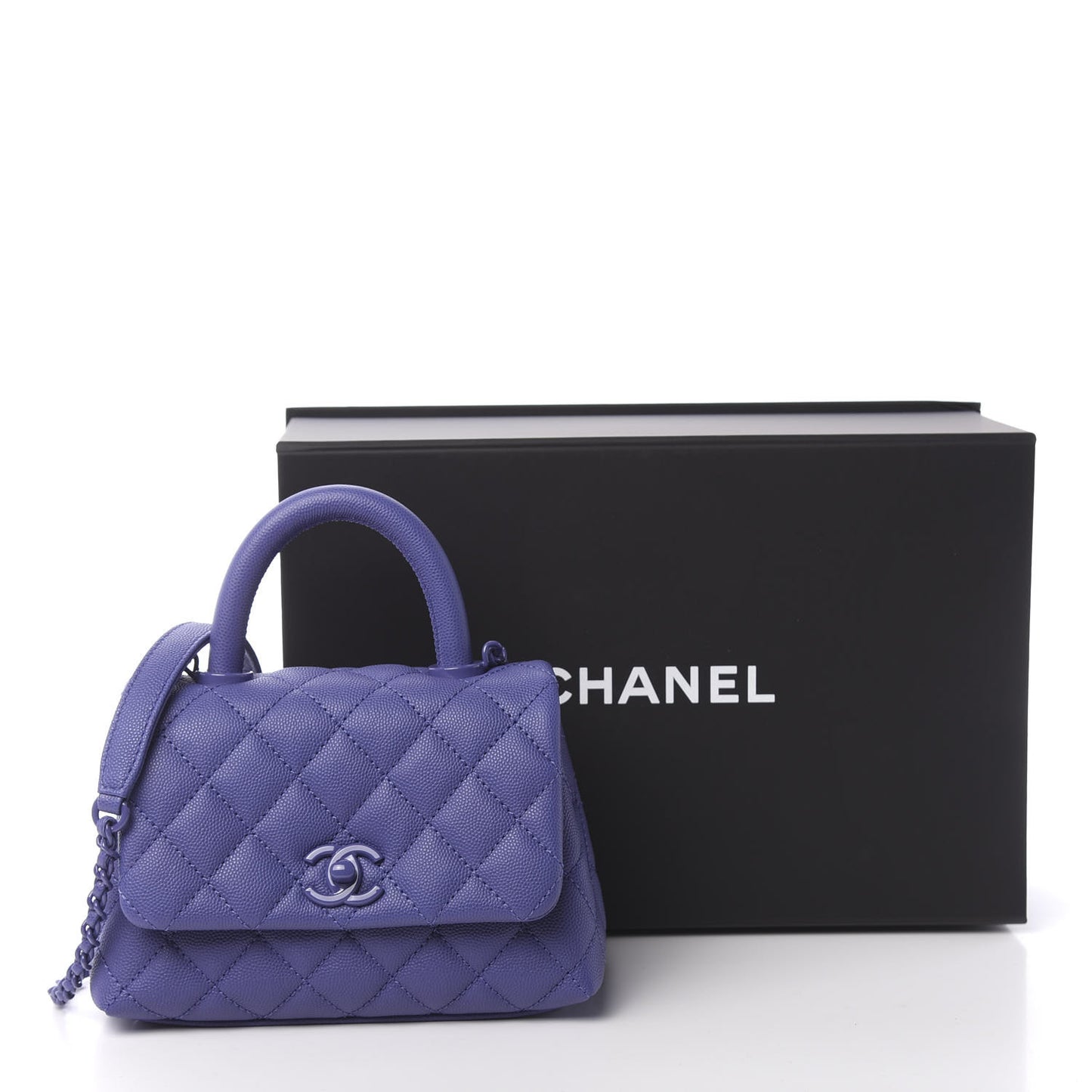 Caviar Quilted Incognito Extra Mini Coco Handle Flap Blue