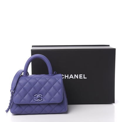 Chanel Caviar Quilted Incognito Extra Mini Coco Handle Flap Blue 11 of 11