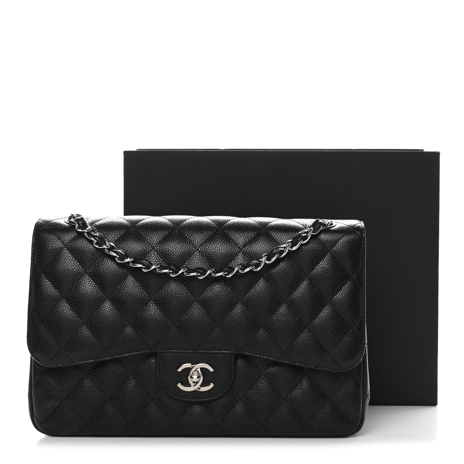 Chanel Caviar Quilted Jumbo Double Flap Black 3 of 11