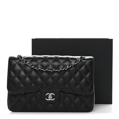 Chanel Caviar Quilted Jumbo Double Flap Black 3 of 11