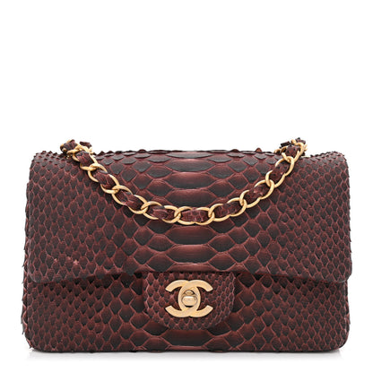 Chanel Snakeskin Mini Rectangular Flap Burgundy 1 of 11