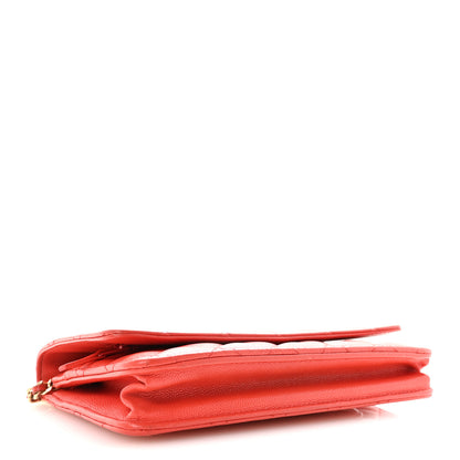 Chanel Caviar Quilted Wallet on Chain WOC Red 4 of 11
