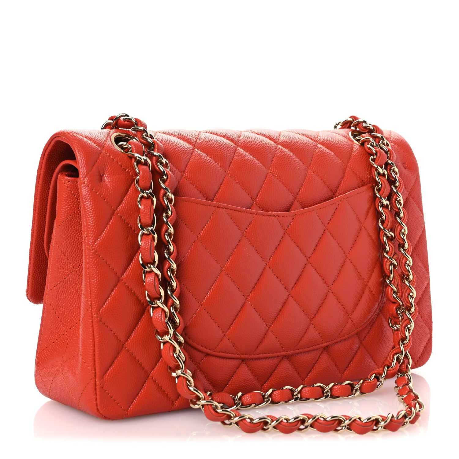 Chanel Caviar Quilted Medium Double Flap Light Red 3 of 12