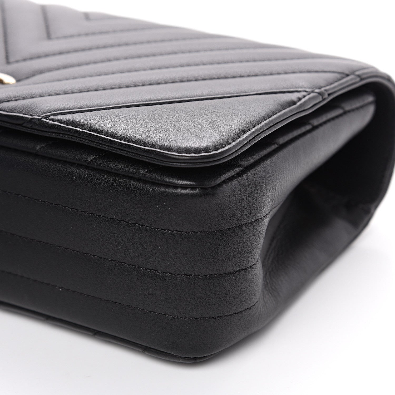 Chanel Calfskin Chevron Quilted Statement Flap Black 8 of 10