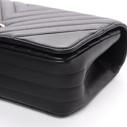 Chanel Calfskin Chevron Quilted Statement Flap Black 8 of 10