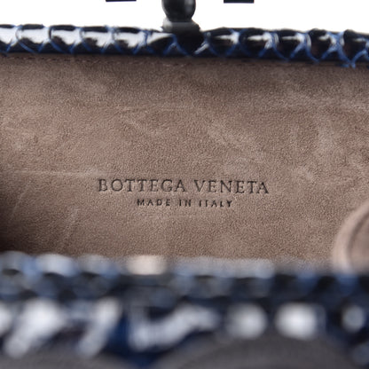 Bottega Veneta Snakeskin Passamaneria Woven Knot Clutch Tourmaline 6 of 7