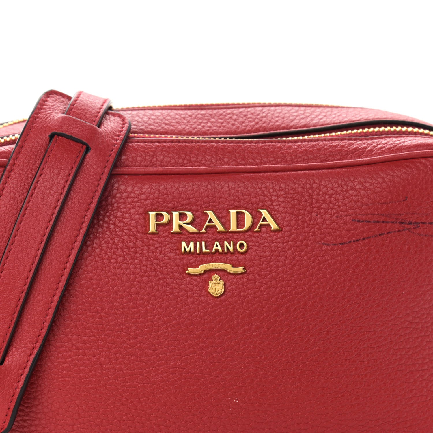 Prada Vitello Phenix Camera Bag Rosso 9 of 13