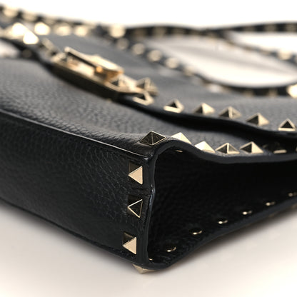 Valentino Garavani Pebbled Calfskin Medium Rockstud Flip Lock Crossbody Bag Black 8 of 11