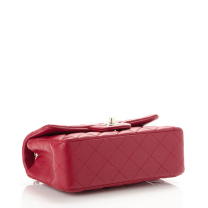 Chanel Lambskin Quilted Mini Rectangular Flap Red 4 of 8