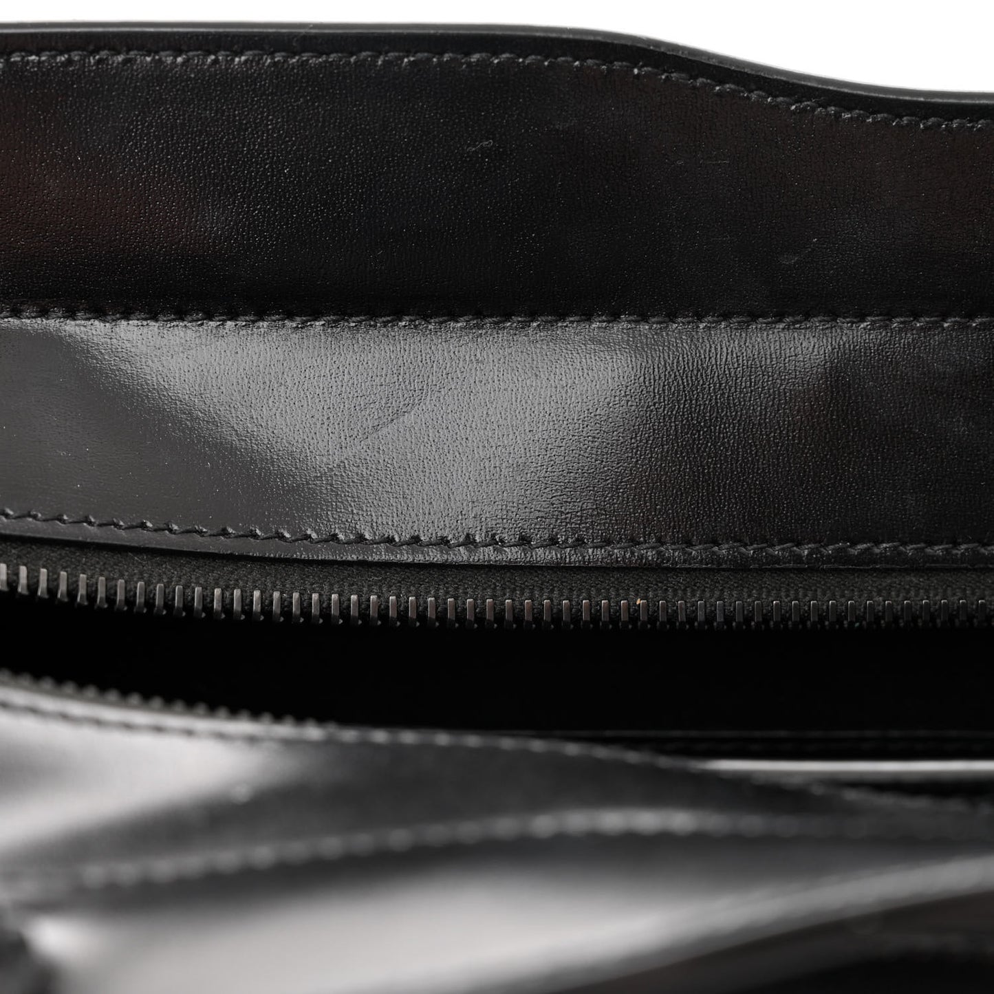 Shiny Calfskin Medium Uptown Tote Black