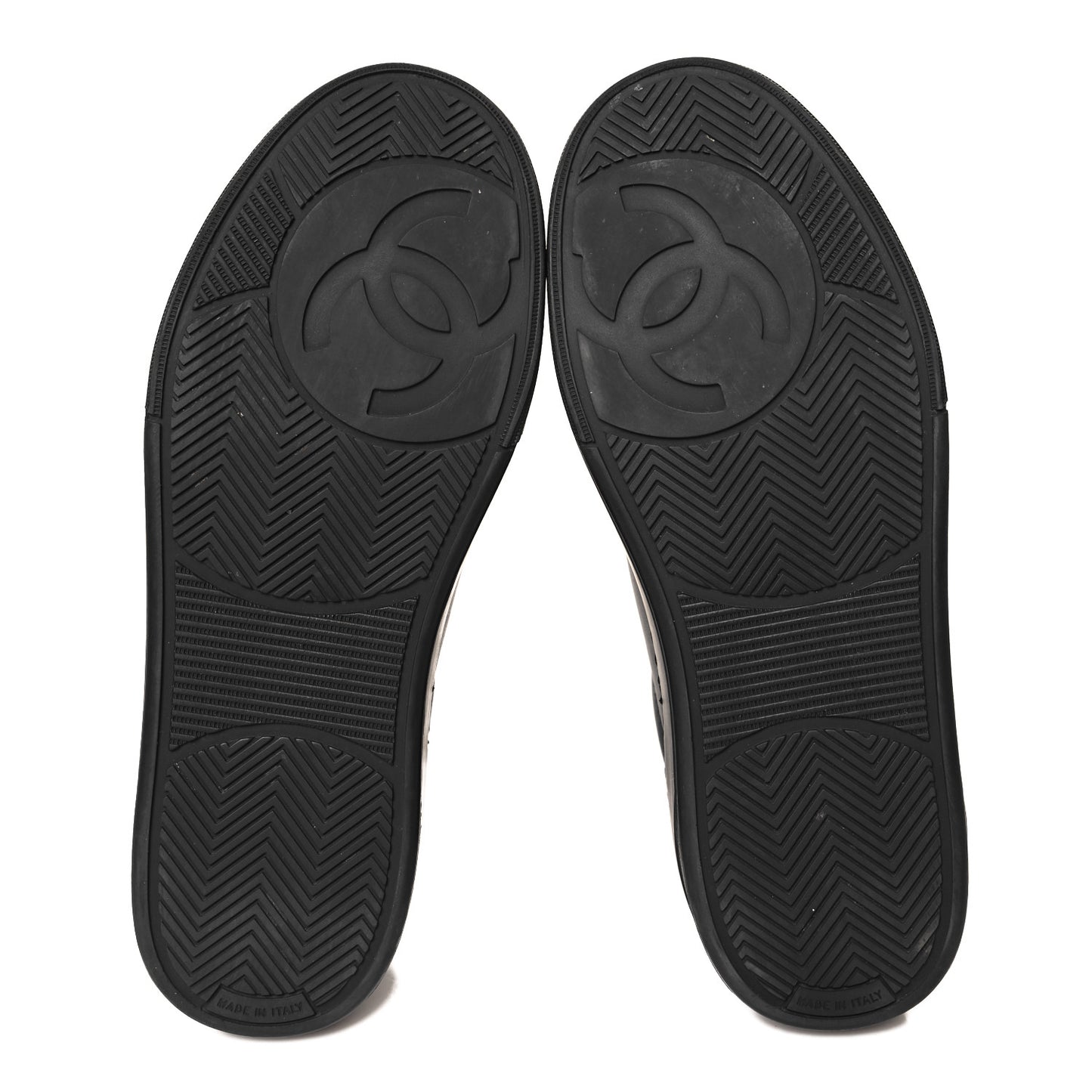 Calfskin Womens CC Logo Sneakers 37.5 Black