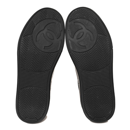 Chanel Calfskin Womens CC Logo Sneakers 37.5 Black 6 of 8