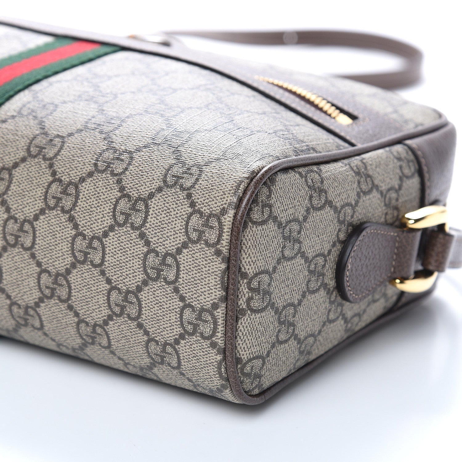 Gucci GG Supreme Monogram Web Small Ophidia Shoulder Bag Brown 9 of 9