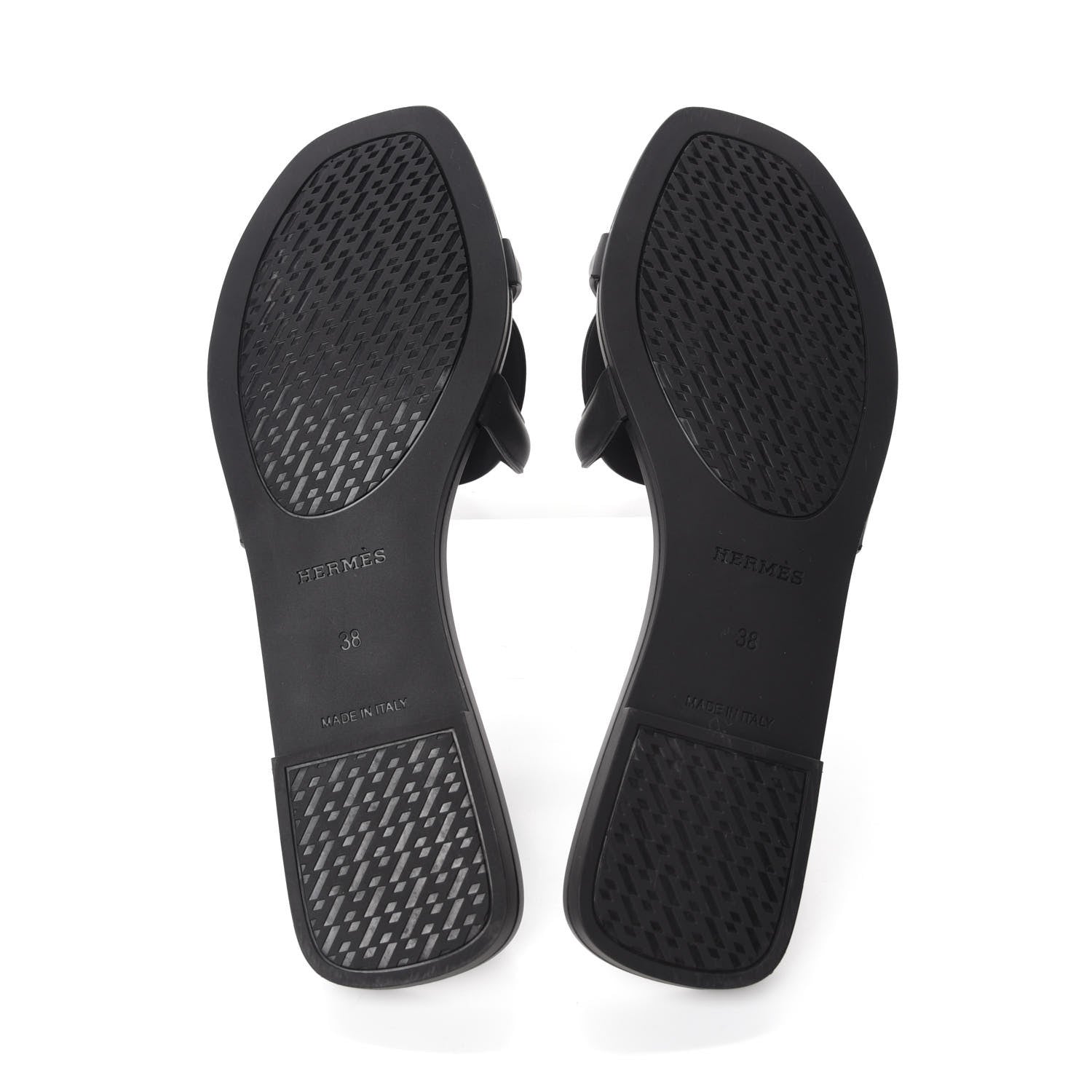 Hermes Rubber Aloha Sandals 38 Black 5 of 9