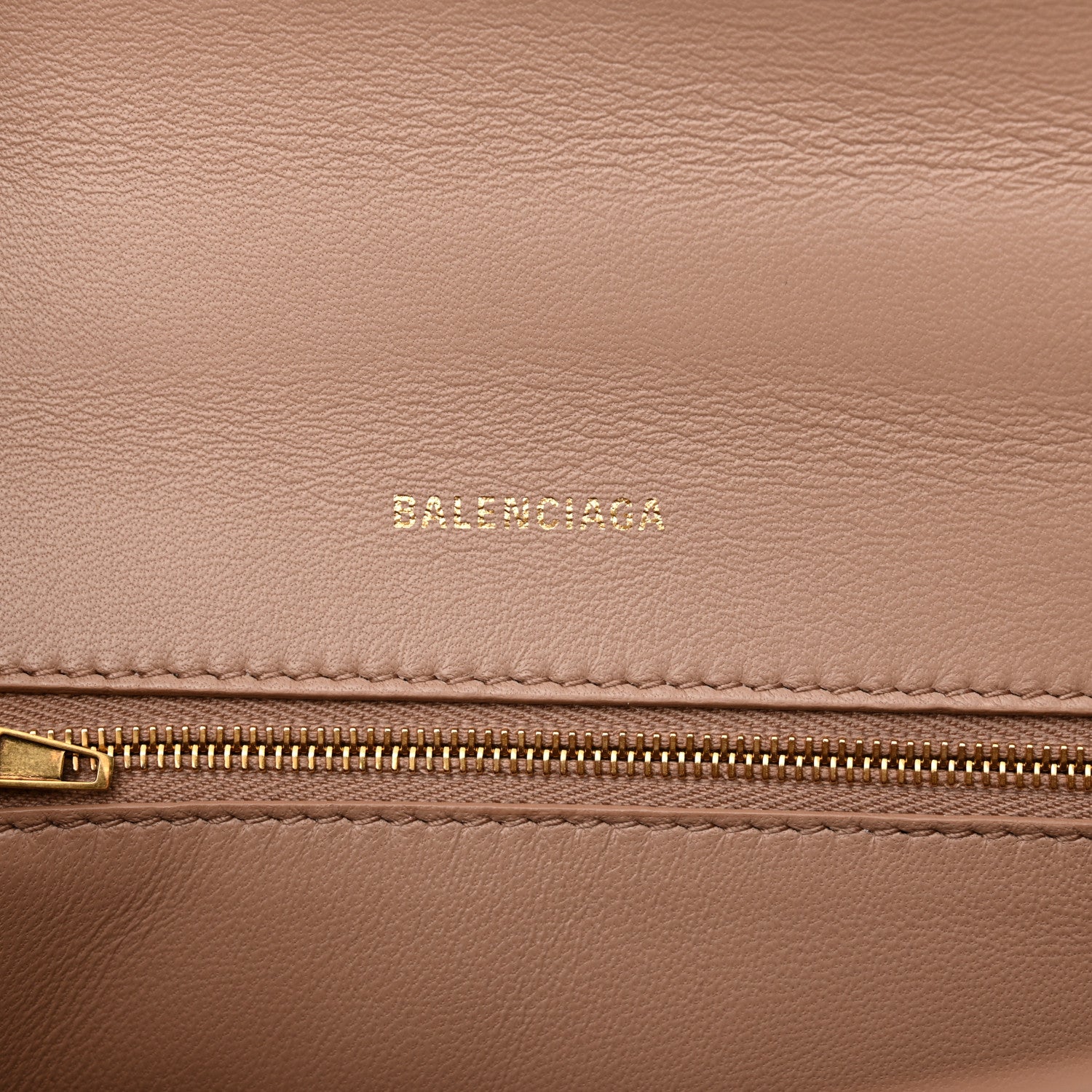 Balenciaga Shiny Calfskin Crocodile Embossed Small Hourglass Top Handle Bag Nude Beige 6 of 13