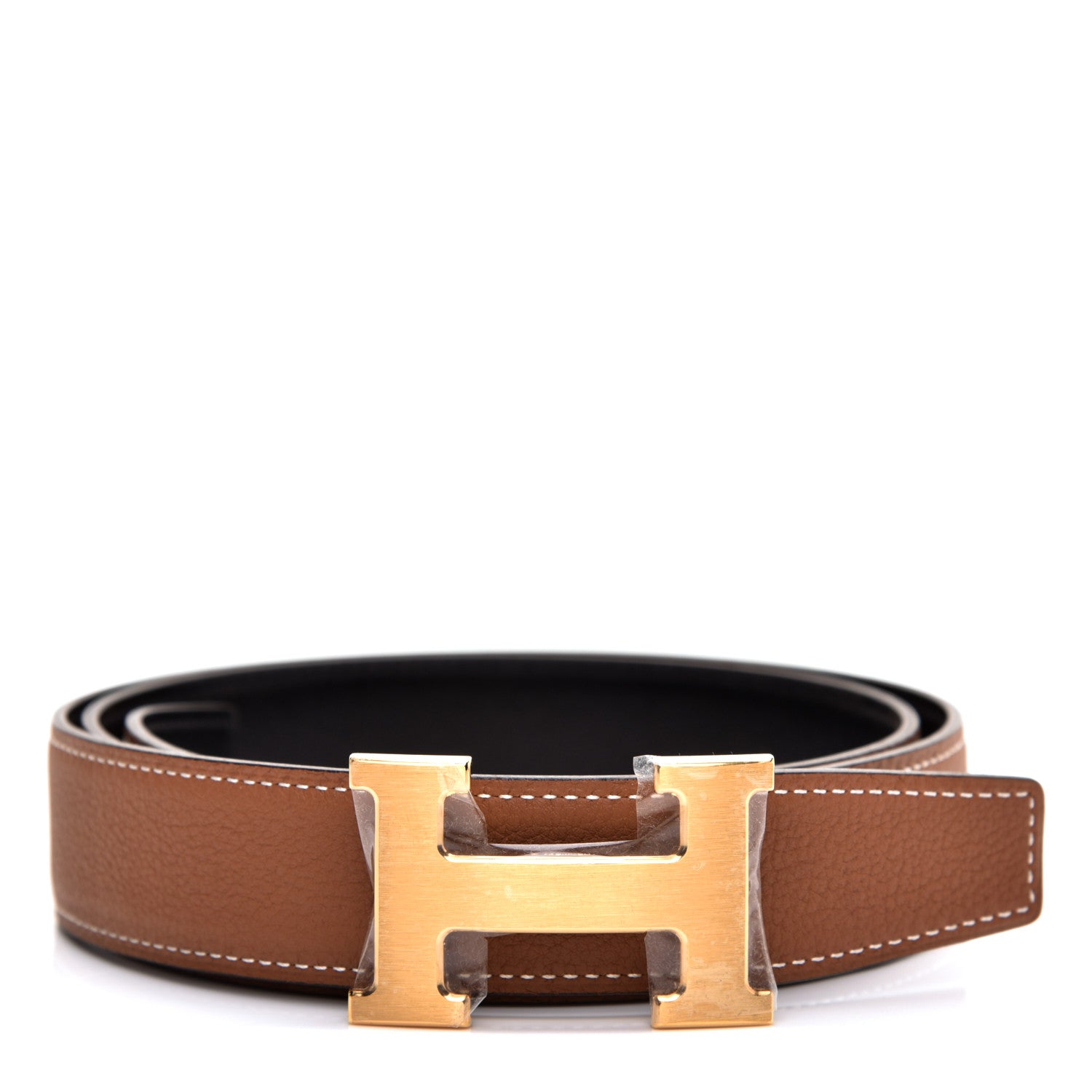 Hermes Swift Togo 32mm H Belt 90 Black Gold 1 of 6
