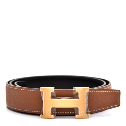 Hermes Swift Togo 32mm H Belt 90 Black Gold 1 of 6