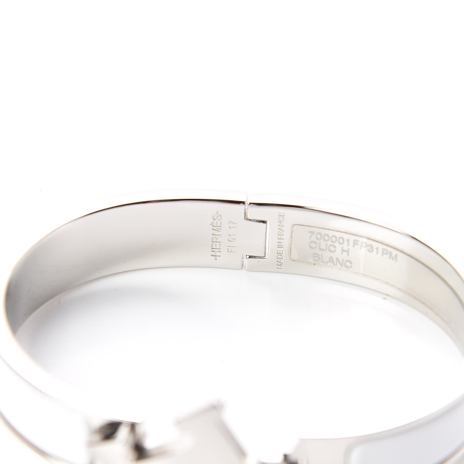 Hermes Enamel Narrow Clic Clac H Bracelet PM White 5 of 6