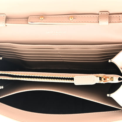 Saint Laurent Glossy Calfskin Monogram Chain Wallet Dark Beige 5 of 14