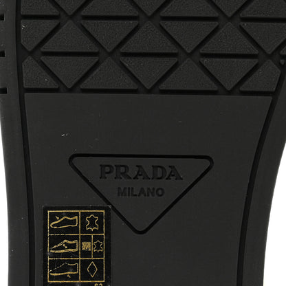 Prada Vitello Sport Spazzolato Rois Triangle Womens Downtown Low Top 30mm Sneakers 39 White Black 6 of 9