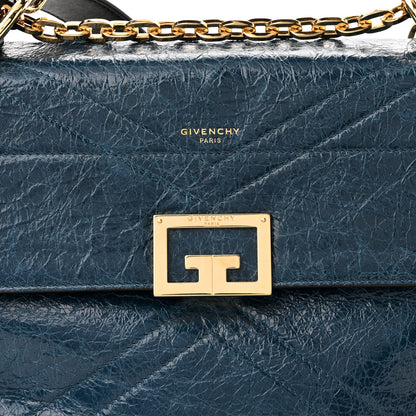 Givenchy Creased Patent Calfskin Medium ID Flap Oil Blue 7 of 9