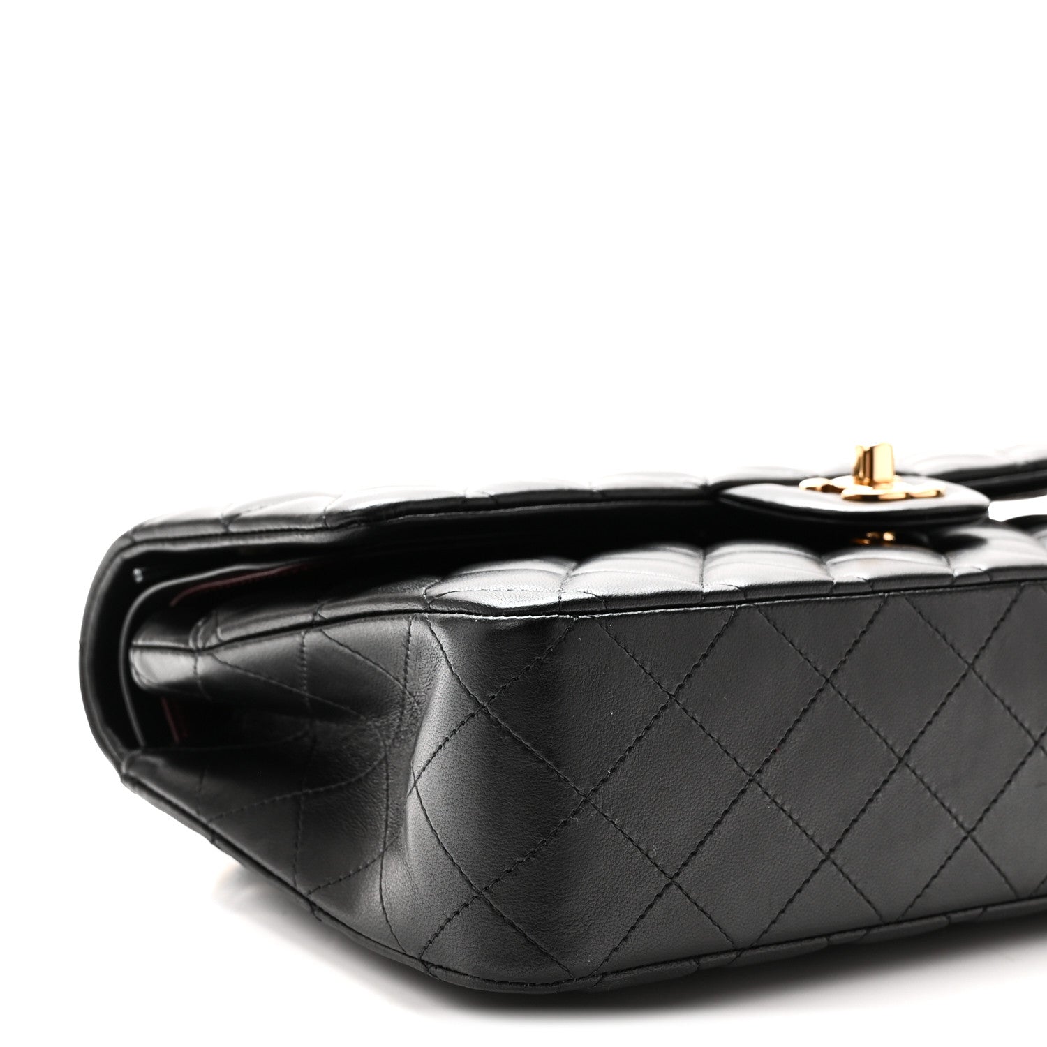 Chanel Lambskin Quilted Medium Double Flap Black 9 of 10