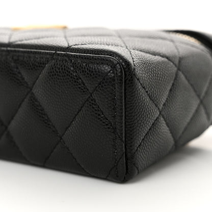 Chanel Caviar Quilted Top Handle Clutch With Chain Black 10 of 11