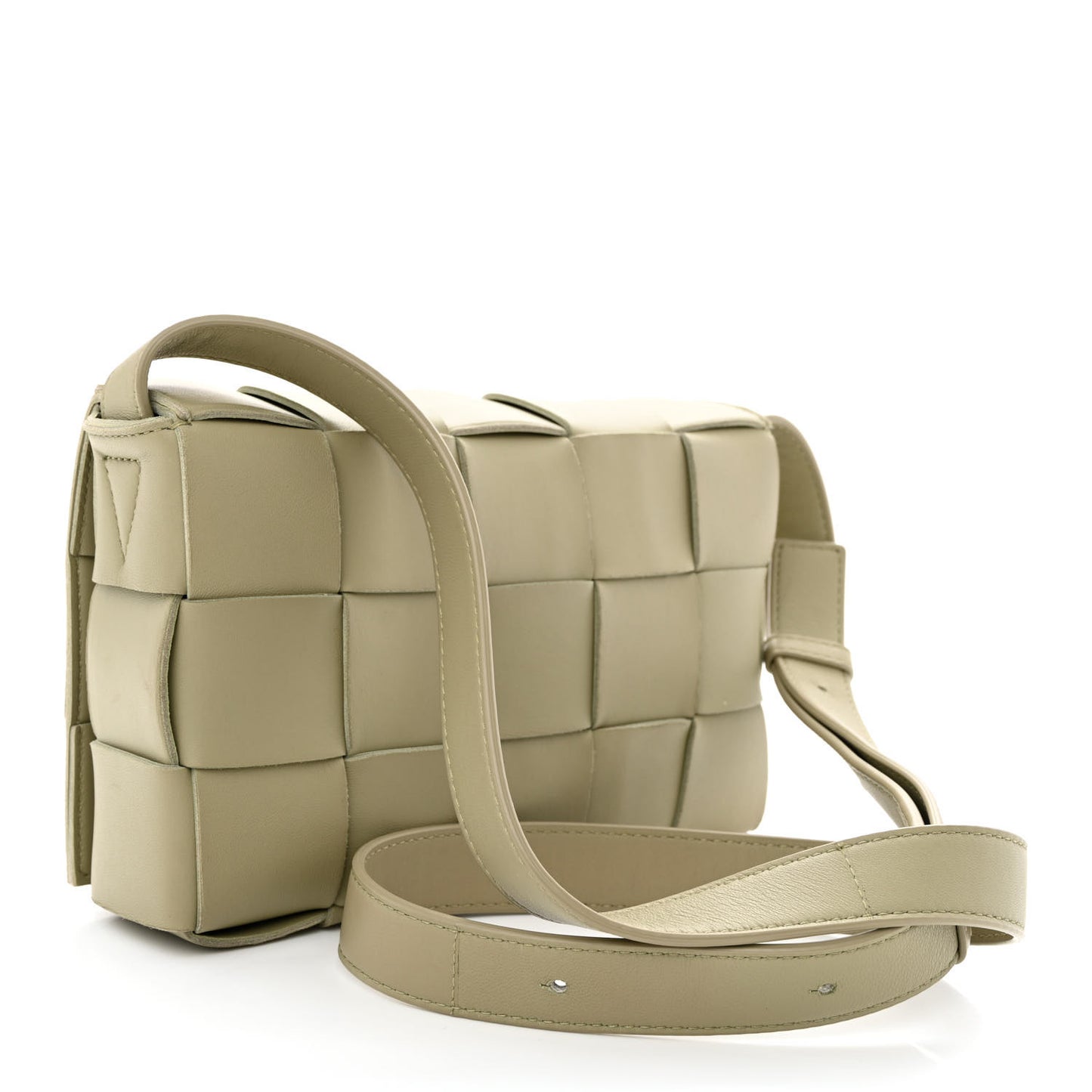 Lambskin Maxi Intrecciato Cassette Crossbody Bag Travertine