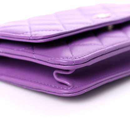 Chanel Lambskin Quilted Wallet On Chain WOC Purple 8 of 10
