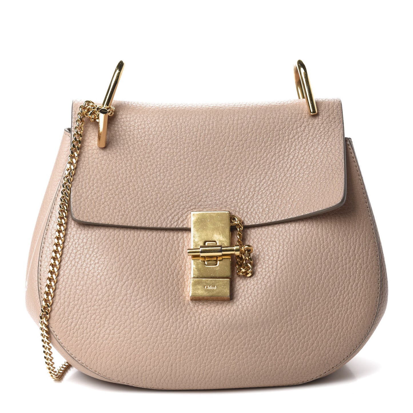 Grained Lambskin Drew Shoulder Bag Abstract White