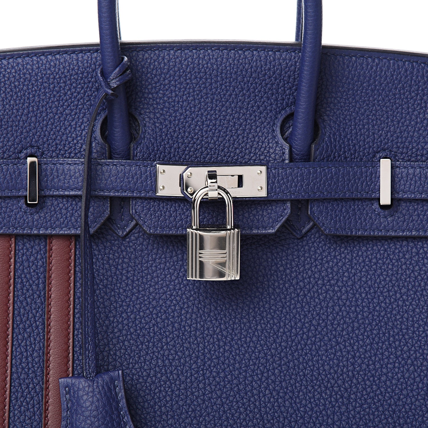 Hermes Togo Swift Officier Birkin 25 Bleu Encre Bordeaux 7 of 11
