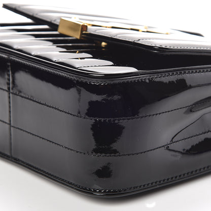 Saint Laurent Patent Calfskin Matelasse Monogram Medium Vicky Chain Bag Black 6 of 10