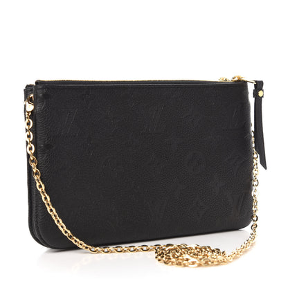 Louis Vuitton Empreinte Double Zip Pochette Black 3 of 10