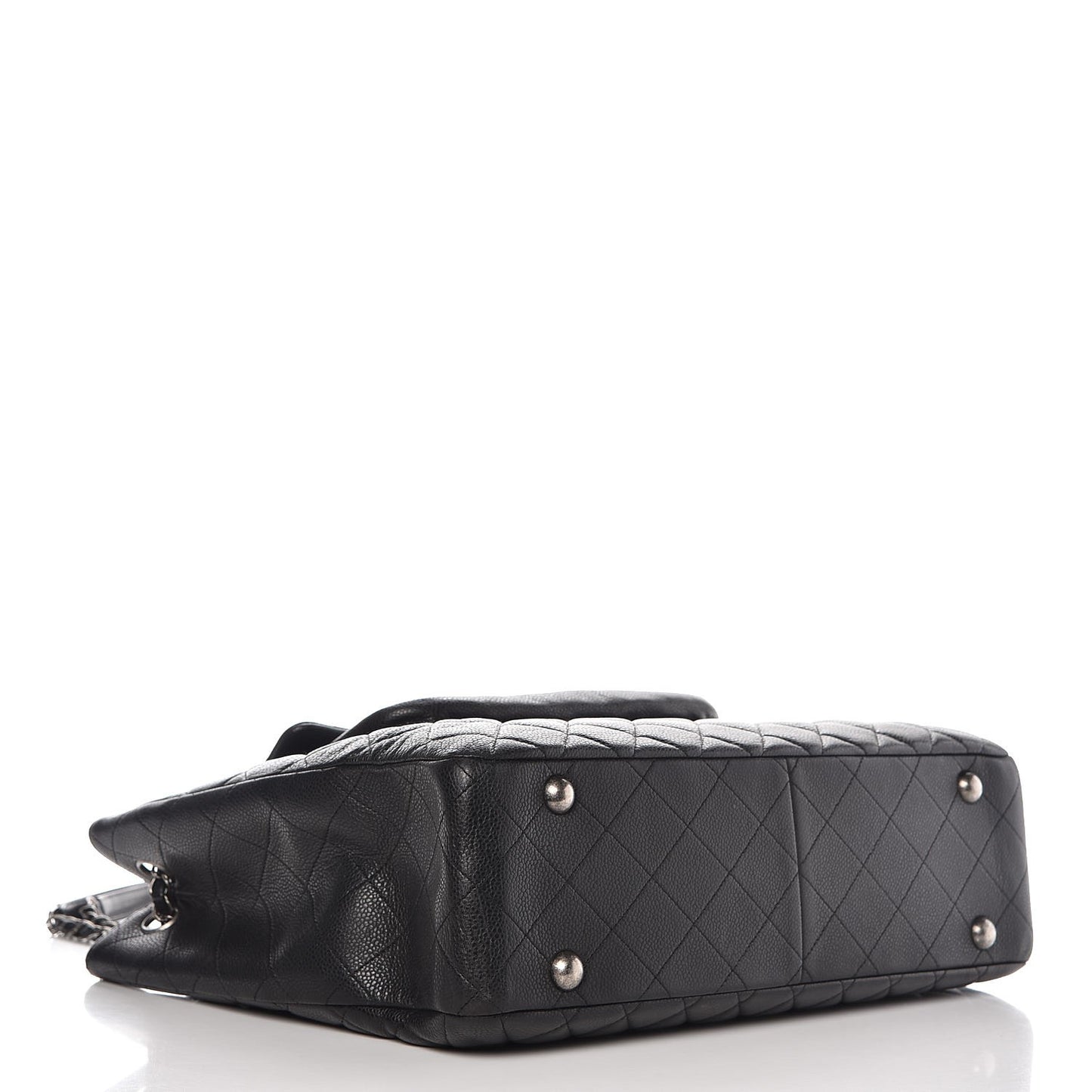 Caviar Quilted Flap Tote Black